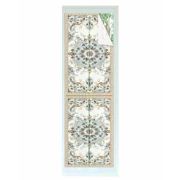 Window Privacy Film Boho Stained Glass Window Film Decorative Sun Block Window Cover Ethnic Aztec Southwest Neutral Aesthetic Motifs Window Clings Static Adhesive Sticker for Bathroom 29.5"x118"