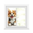 thumbnail image 1 of Window Privacy Film Brown Dogs Stained Glass Window Film Decorative Sun Block Window Cover Modern Simple Cute Puppy Animals Funny Window Clings Static Adhesive Sticker for Bathroom 19.6"x39.3", 1 of 7