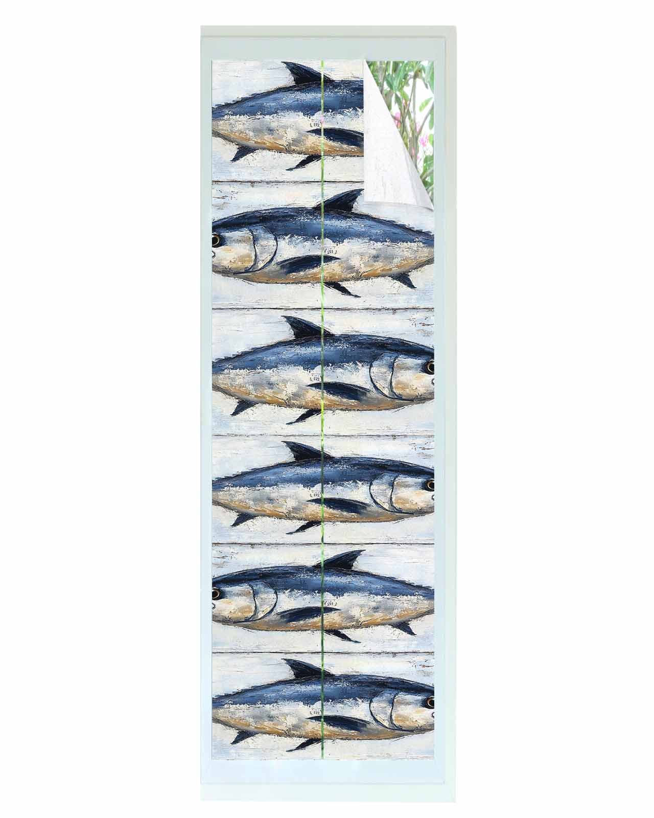 Window Privacy Film Coastal Fish Stained Glass Window Film Decorative ...