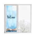 thumbnail image 1 of Window Privacy Film Coastal Ocean Stained Glass Window Film Decorative Sun Block Window Cover Blue Starfish Shell Watercolor Window Clings Static Adhesive Sticker for Bathroom 23.6"x59", 1 of 7