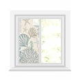 thumbnail image 1 of Window Privacy Film Coastal Ocean Stained Glass Window Film Decorative Sun Block Window Cover Vintage Coral Starfish Shell Seahorse Window Clings Static Adhesive Sticker for Bathroom 17.7"x39.3", 1 of 7