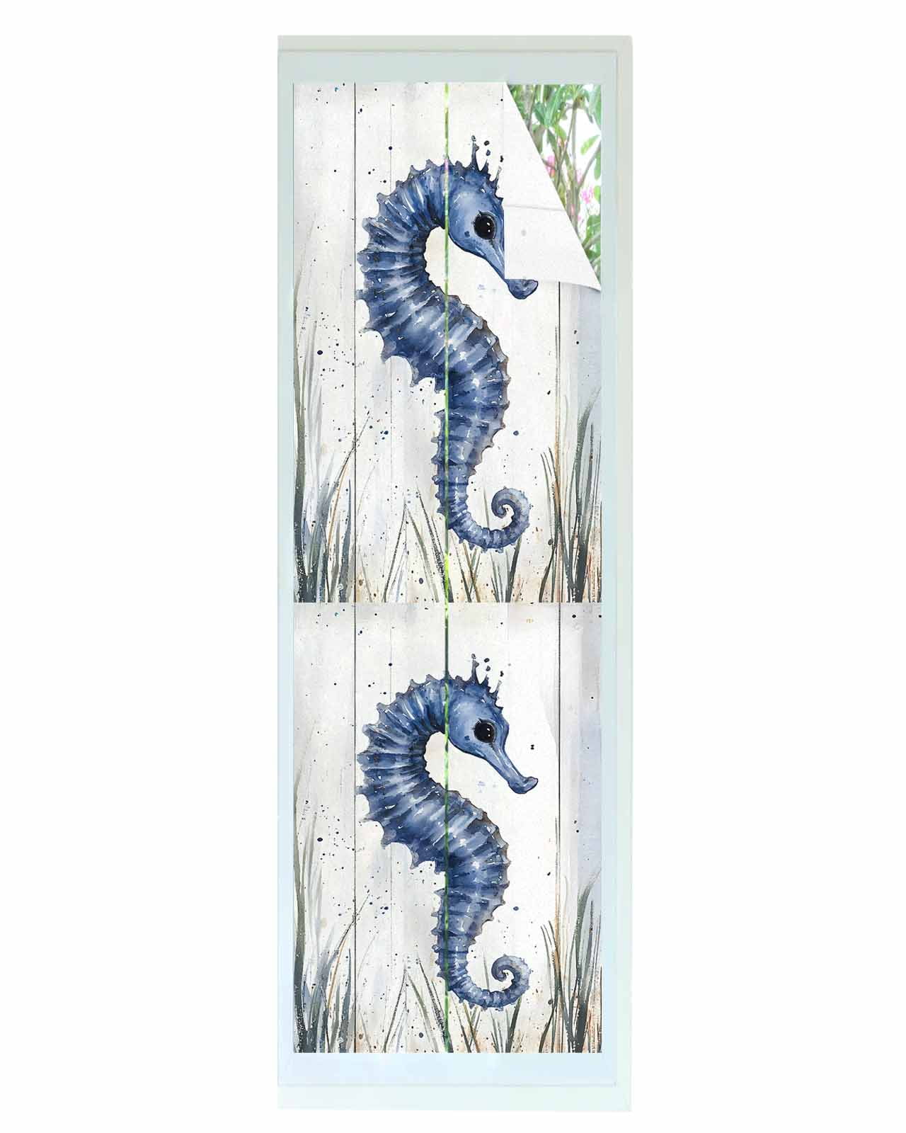 Window Privacy Film Coastal Seahorse Stained Glass Window Film ...