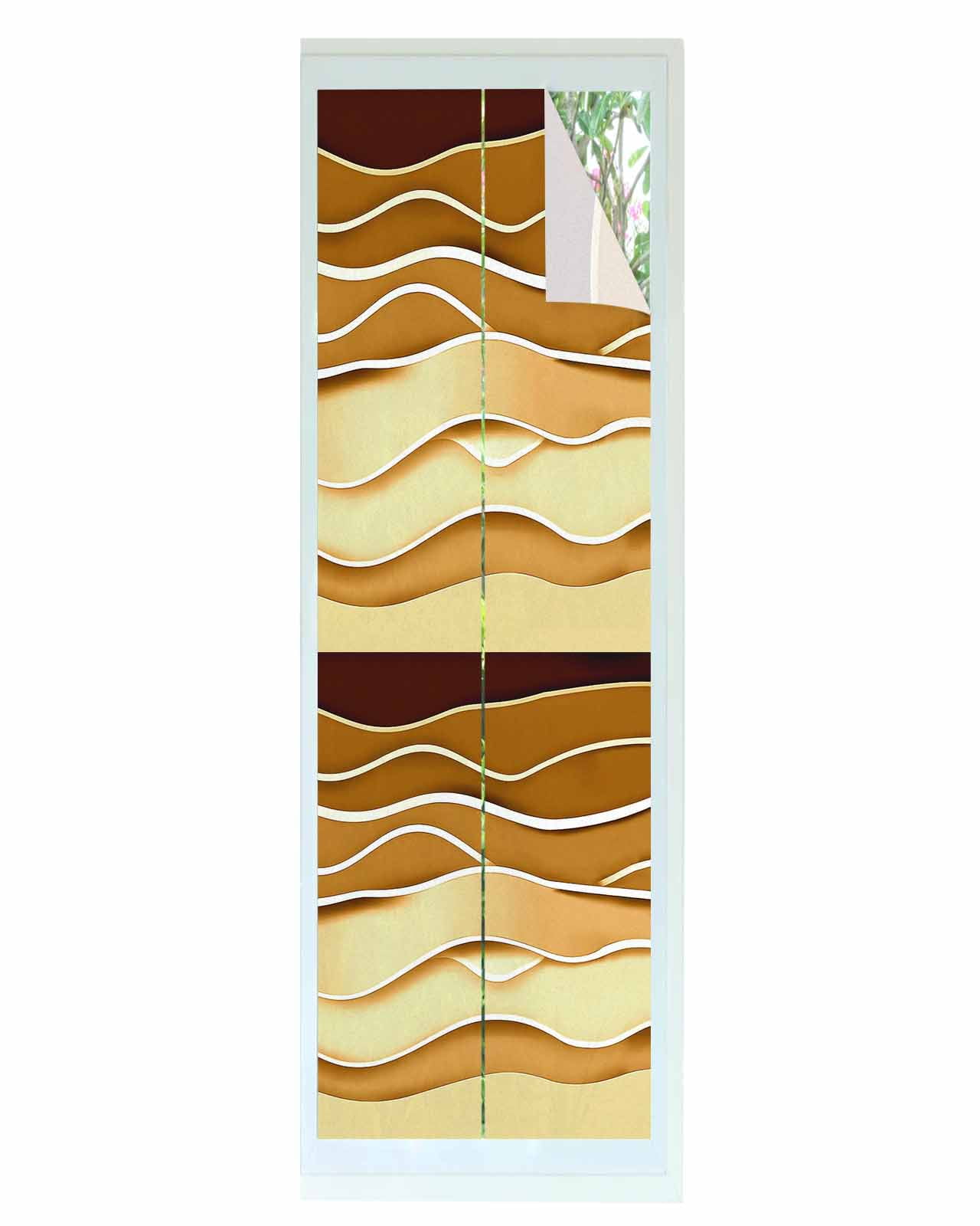 Window Privacy Film Coastal Yellow Stained Glass Window Film Decorative ...