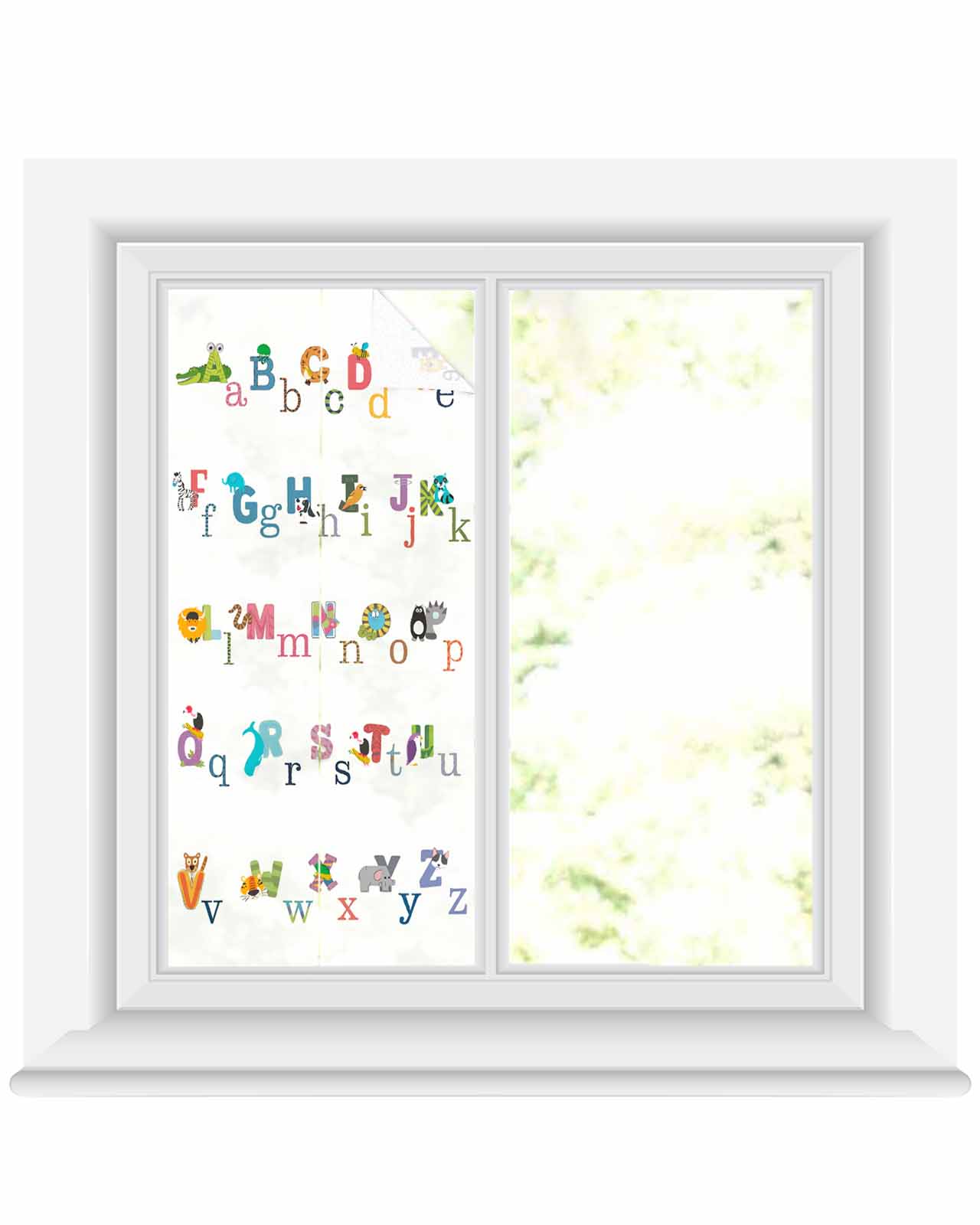 Window Privacy Film Colorful Alphabet Stained Glass Window Film ...