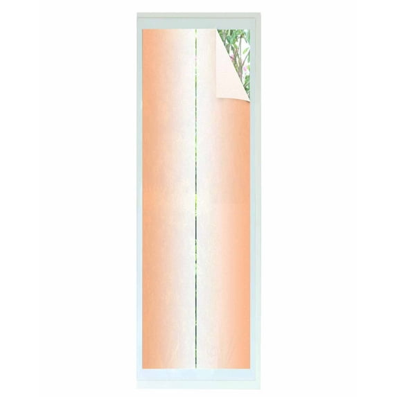 Window Privacy Film, Coral Pink White Ombre UV Sun Blocking Window Tint Film Heat Control One Way Blackout Window Film, Modern Abstract Gradient Color Art Non Adhesive Static Cling 23.6x78.7 In