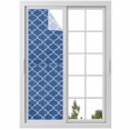 thumbnail image 1 of Window Privacy Film Dark Blue Morocco Stained Glass Window Film Decorative Sun Block Window Cover Ethnic Abstract Geometric Quatrefoil Grid Window Clings Static Sticker for Bathroom 29.5"x118", 1 of 7