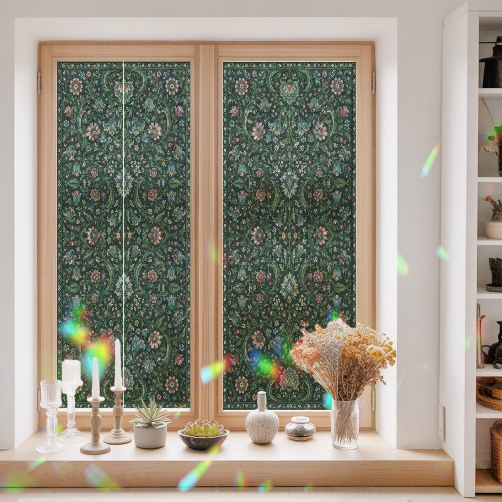 Window Privacy Film Decorative, Middle Century Stained Glass Window ...