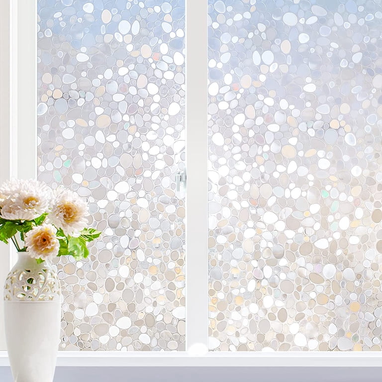 Rainbow Window Clings – 3D Static Stickers, Stained Glass Effect, Privacy Window Decals (Diamonds Design)