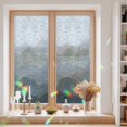Window Privacy Film Decorative, Slate Blue Ombre Waves Stained Glass ...