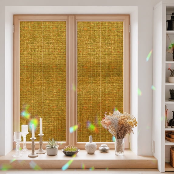 Window Privacy Film Decorative, Turmeric Color Stained Glass Window ...