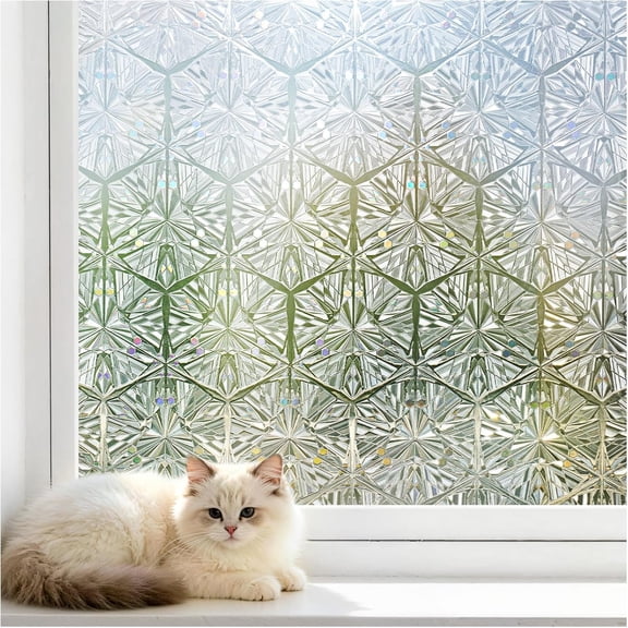Window Privacy Film, Diamond Pattern, 17.5" x 78.7"