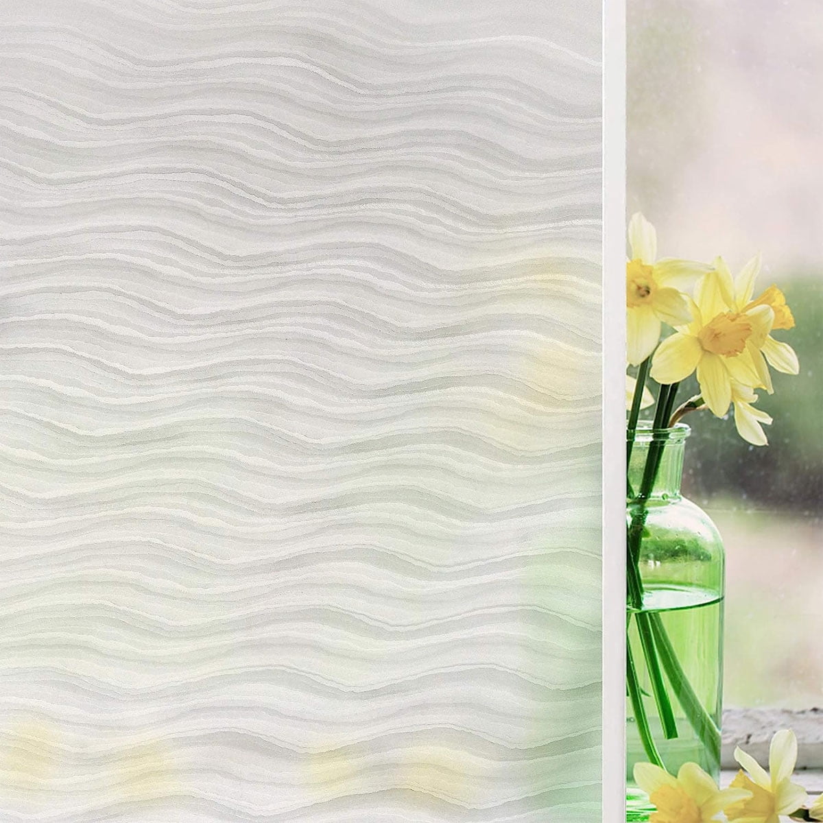 Window Privacy Film, Elegant Design Wave Pattern For Home Decor, Static ...