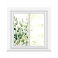 thumbnail image 1 of Window Privacy Film Eucalyptus Botanical Green Stained Glass Window Film Decorative Sun Block Window Cover Spring Blooms Leaves Window Clings Static Adhesive Sticker for Bathroom 19.6"x39.3", 1 of 7