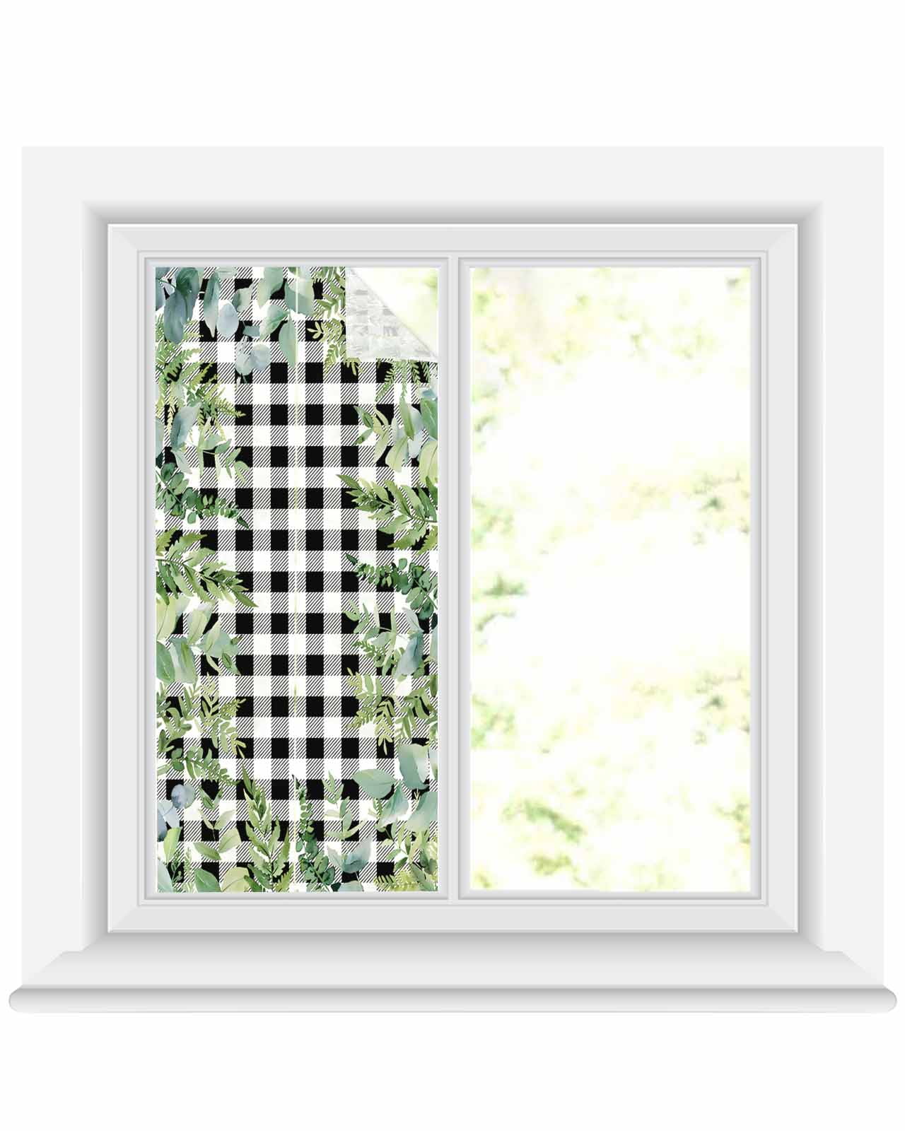 Window Privacy Film Eucalyptus Leaves Stained Glass Window Film ...