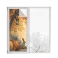 thumbnail image 1 of Window Privacy Film Fall Orange Pumpkins Stained Glass Window Film Decorative Sun Block Window Cover Thanskgiving Botanical Forest Window Clings Static Adhesive Sticker for Bathroom 29.5"x78.7", 1 of 7