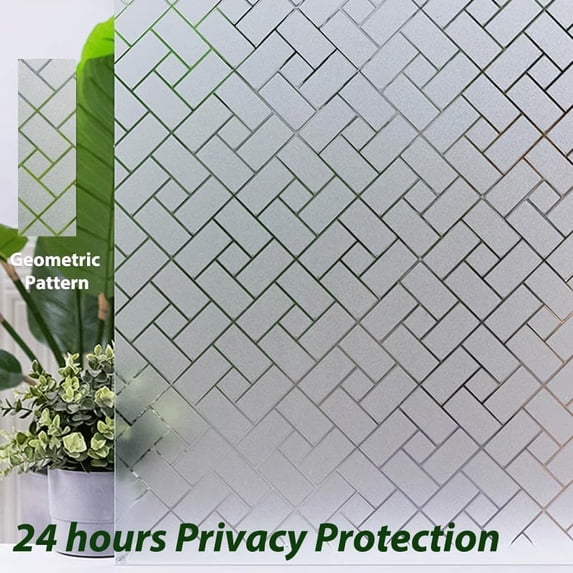 Window Privacy Film, Film Decorative Window, Film Sun Blocking Window, Tinting Film for Home, Static Clings Removable Frosting Bathroom Door Window Covering, for Home Office Glass