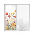 thumbnail image 1 of Window Privacy Film Flowers Stained Glass Window Film Decorative Sun Block Window Cover Vintage Orange Yellow Wildflower Garden Floral Window Clings Static Adhesive Sticker for Bathroom 23.6"x59", 1 of 7