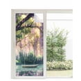 thumbnail image 1 of Window Privacy Film Forest Boat Stained Glass Window Film Decorative Sun Block Window Cover Green Tree Flowers Floral Wilderness Scenery Window Clings Static Adhesive Sticker for Bathroom 35.4"x78.7", 1 of 7