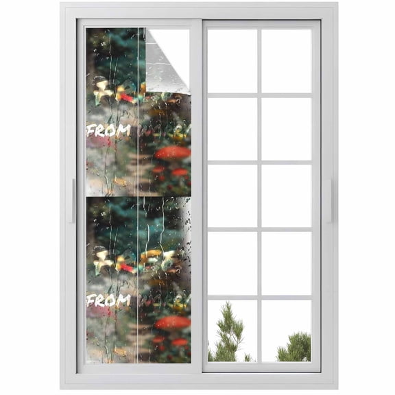 Window Privacy Film Funny Stained Glass Window Film Decorative Sun Block Window Cover Modern Abstract Glass Chic Rains Window Clings Static Adhesive Sticker for Bathroom 29.5"x118"