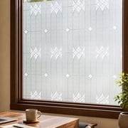 Window Privacy Film, Glass Decorative Static Cling, 17.5" x 78.7" | Window Film for Home Kitchen Living Room, Removable, Non-Adhesive, Sun Blocking Heat Control and Anti-UV, Dusseldorf Design