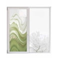 thumbnail image 1 of Window Privacy Film Green Abstract Stained Glass Window Film Decorative Sun Block Window Cover Waves Gradient Water Ripple Striped Window Clings Static Adhesive Sticker for Bathroom 23.6"x59", 1 of 7