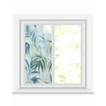 thumbnail image 1 of Window Privacy Film Green Blue Botanical Stained Glass Window Film Decorative Sun Block Window Cover Watercolor Vintage Leaves Window Clings Static Adhesive Sticker for Bathroom 17.7"x39.3", 1 of 7