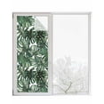 thumbnail image 1 of Window Privacy Film Green Palm Leaves Stained Glass Window Film Decorative Sun Block Window Cover Summer Tropical Leaf Vintage Window Clings Static Adhesive Sticker for Bathroom 23.6"x59", 1 of 7