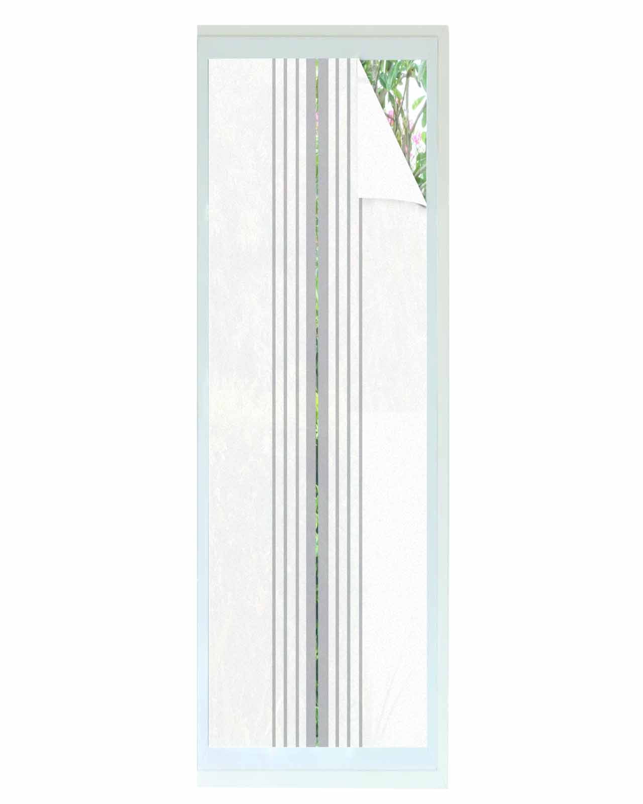 Window Privacy Film Grey Vertical Striped Stained Glass Window Film ...