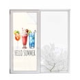 thumbnail image 1 of Window Privacy Film Hello Summer Stained Glass Window Film Decorative Sun Block Window Cover Orange Red Blue Drink Beige Window Clings Static Adhesive Sticker for Bathroom 23.6"x59", 1 of 7