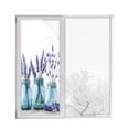 thumbnail image 1 of Window Privacy Film Lavender Floral Stained Glass Window Film Decorative Sun Block Window Cover Spring Watercolor Flower Leaf Plant Vase Window Clings Static Adhesive Sticker for Bathroom 23.6"x59", 1 of 6