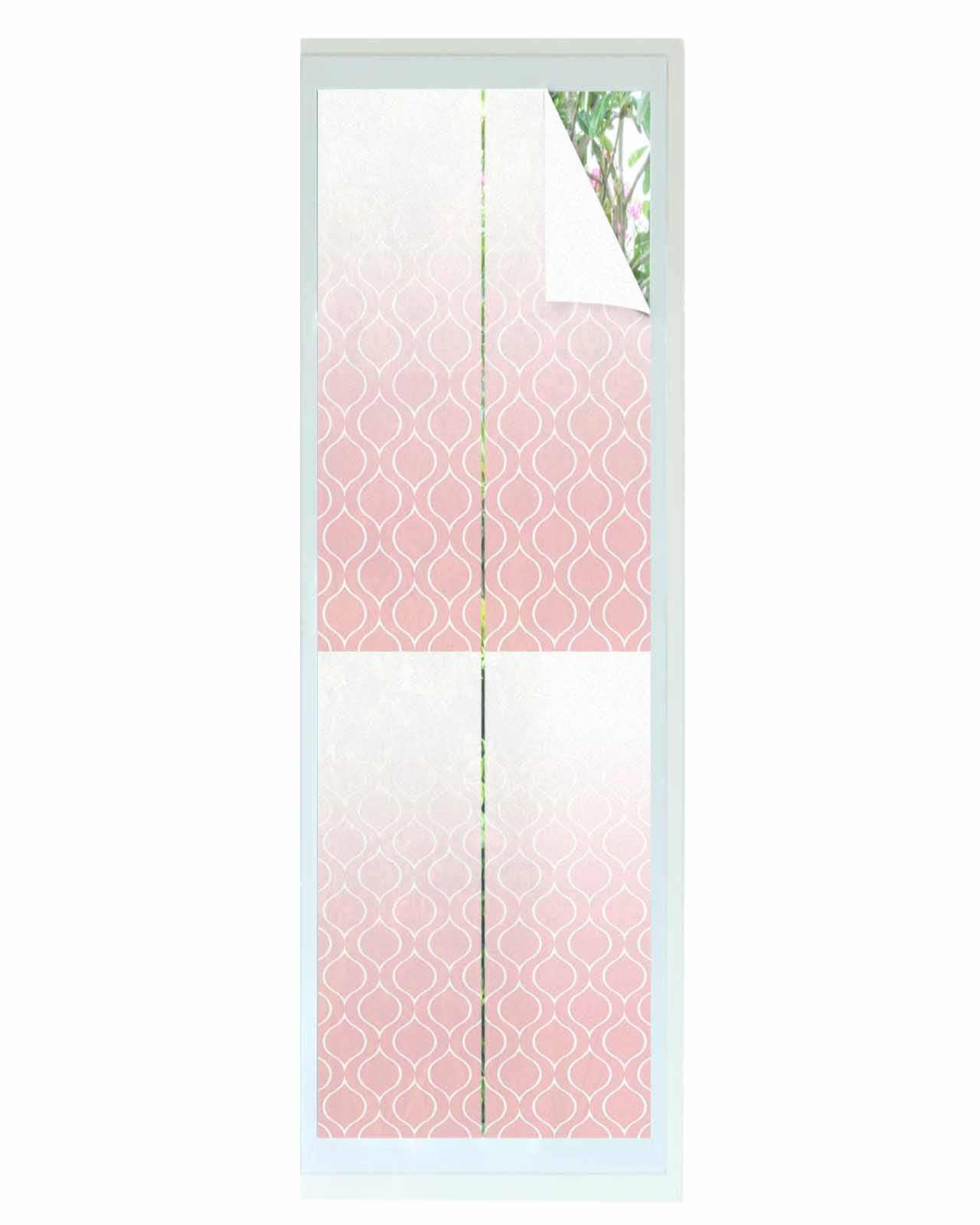 Window Privacy Film Moroccan Pink Stained Glass Window Film Decorative ...