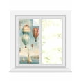 thumbnail image 1 of Window Privacy Film Nautical Boats Blue Stained Glass Window Film Decorative Sun Block Window Cover Coastal Ocean Vintage Hot Balloons Window Clings Static Adhesive Sticker for Bathroom 17.7"x39.3", 1 of 7