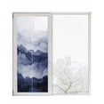 thumbnail image 1 of Window Privacy Film Navy Blue Ombre Mountain Stained Glass Window Film Decorative Sun Block Window Cover Nature Abstract Art Marble Window Clings Static Adhesive Sticker for Bathroom 23.6"x59", 1 of 7