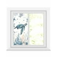 thumbnail image 1 of Window Privacy Film Ocean Turtle Stained Glass Window Film Decorative Sun Block Window Cover Coastal Coral Seagrass Starfish Window Clings Static Adhesive Sticker for Bathroom 19.6"x39.3", 1 of 7