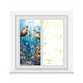 thumbnail image 1 of Window Privacy Film Ocean Turtle Stained Glass Window Film Decorative Sun Block Window Cover Sea Coral Underwater Animal Fish Blue Window Clings Static Adhesive Sticker for Bathroom 19.6"x39.3", 1 of 7