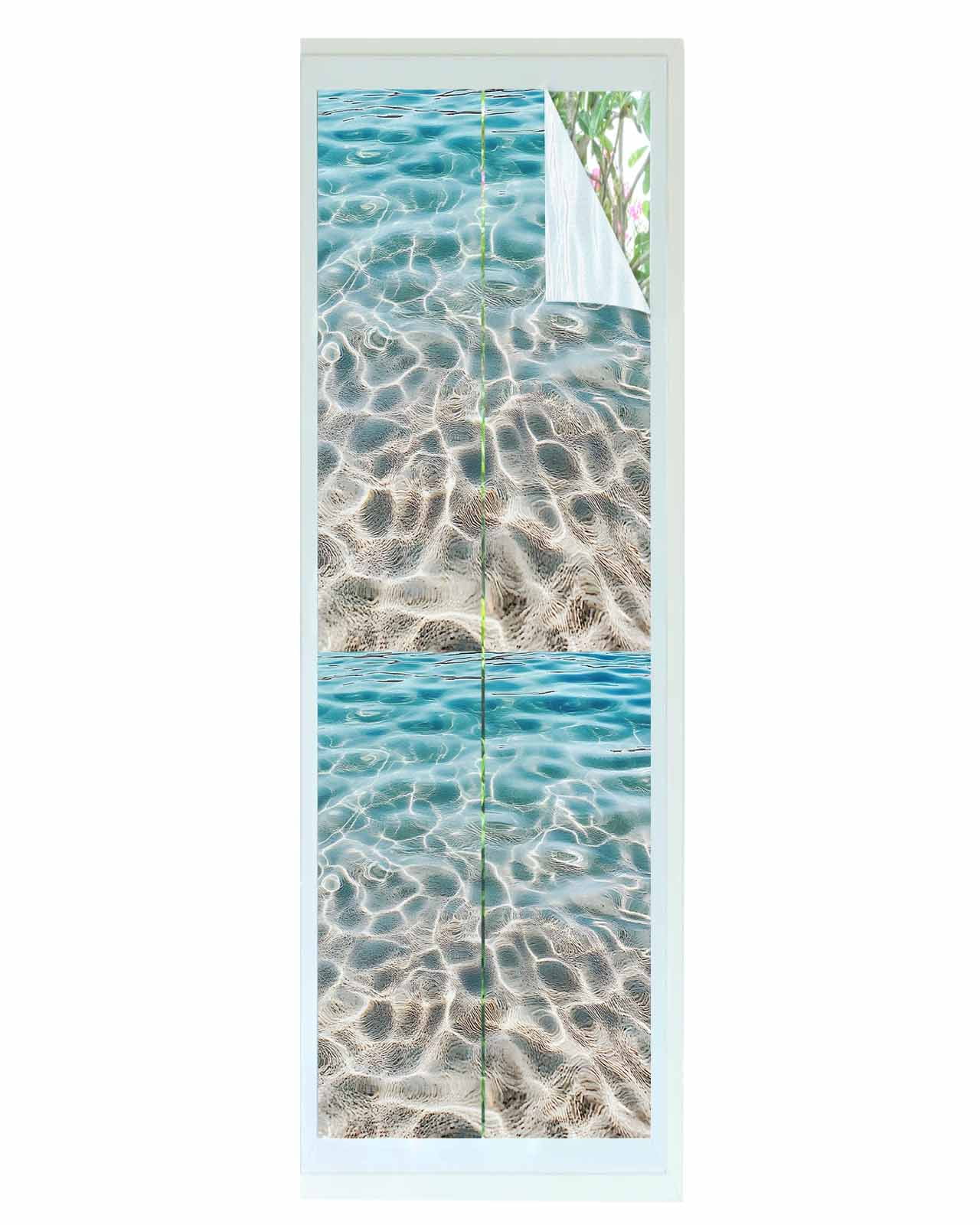 Window Privacy Film Ocean Water Ripple Stained Glass Window Film ...