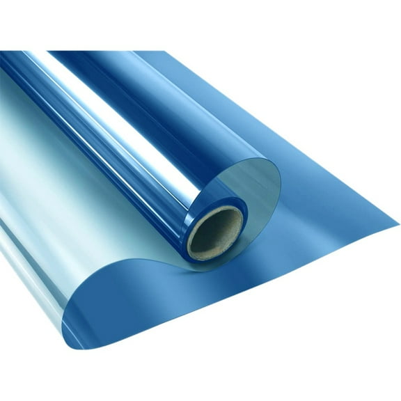 Window Privacy Film One Way Daytime Privacy Static Cling Sun Blocking Anti UV Reflective Window Tint for Home and Office, Light-Blue, 15.7 Inch X 6.6 Feet