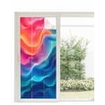 thumbnail image 1 of Window Privacy Film Orange Blue Pink Moire Stained Glass Window Film Decorative Sun Block Window Cover Contemporary Water Ripple Window Clings Static Adhesive Sticker for Bathroom 35.4"x78.7", 1 of 7