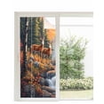thumbnail image 1 of Window Privacy Film Orange Botanical Elk Stained Glass Window Film Decorative Sun Block Window Cover Farmhouse Deer River Window Clings Static Adhesive Sticker for Bathroom 35.4"x78.7", 1 of 6