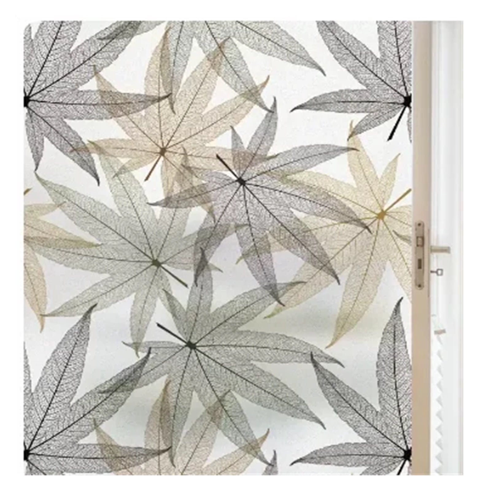 Window Privacy Film Photo Of Plant Leaves Electrostatic Frosted Glass ...