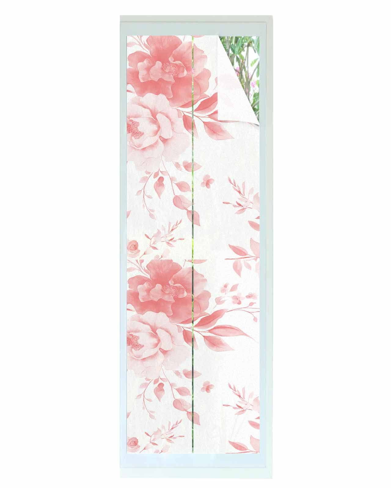 Window Privacy Film Pink Floral Art Stained Glass Window Film ...