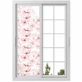 thumbnail image 1 of Window Privacy Film Pink Flower Stained Glass Window Film Decorative Sun Block Window Cover Watercolor Floral Botanical Line Drawing Print Window Clings Static Sticker for Bathroom 17.7"x78.7", 1 of 7