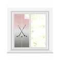 thumbnail image 1 of Window Privacy Film Pink Gray Ombre Stained Glass Window Film Decorative Sun Block Window Cover Black Hockey Sticks Minimalist Style Window Clings Static Adhesive Sticker for Bathroom 19.6"x39.3", 1 of 7