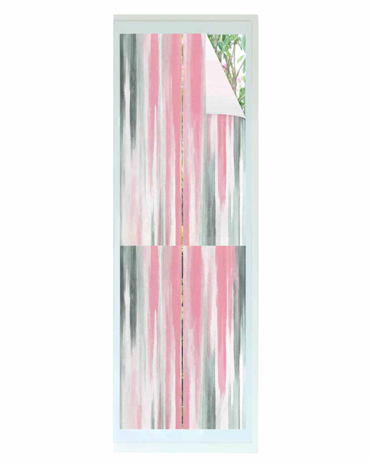 Window Privacy Film Pink Gray Stained Glass Window Film Decorative Sun ...