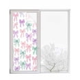 thumbnail image 1 of Window Privacy Film Pink Purple Teal Stained Glass Window Film Decorative Sun Block Window Cover Watercolor Bow Farmhouse Window Clings Static Adhesive Sticker for Bathroom 29.5"x78.7", 1 of 7