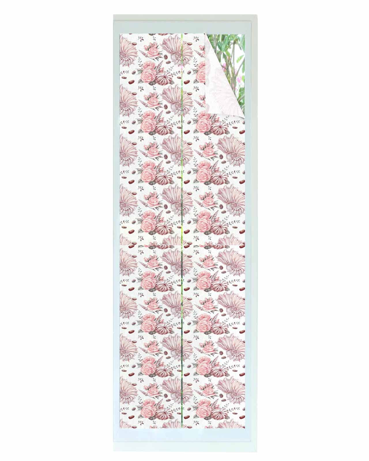 Window Privacy Film Pink Spring Floral Stained Glass Window Film ...