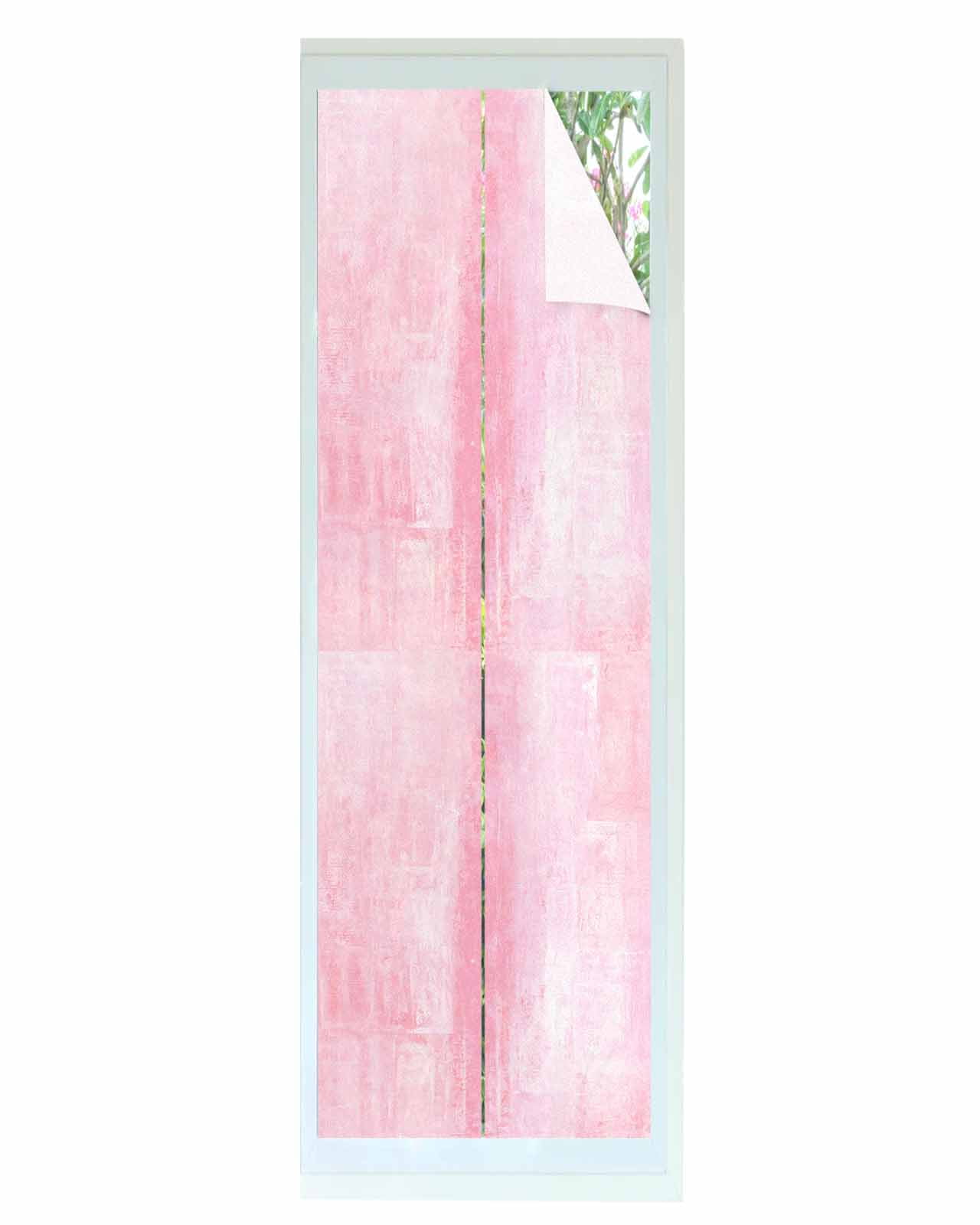 Window Privacy Film Pink Stained Glass Window Film Decorative Sun Block ...