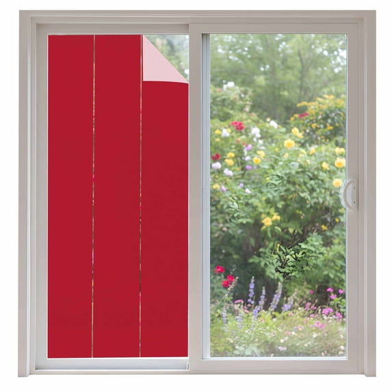 Window Privacy Film Pure Red Stained Glass Window Film Decorative Sun ...