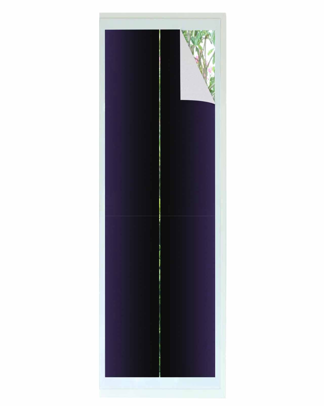 Window Privacy Film, Purple Black Ombre Sun Blocking Window Tint Film Heat Control One Way Blackout Window Film, Purple Gradient Abstract Modern Minimalism Art Non Adhesive Static Cling 23.6x78.7 In