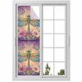 thumbnail image 1 of Window Privacy Film Purple Dragonfly Stained Glass Window Film Decorative Sun Block Window Cover Colorful Flowers Watercolor Chic Floral Plant Window Clings Static Sticker for Bathroom 23.6"x78.7", 1 of 7